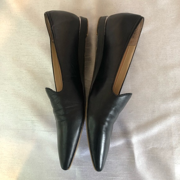 Franco Sarto Ladies 9 1/2 Black Leather Pointed Toe Slip Loafers - Picture 4 of 16